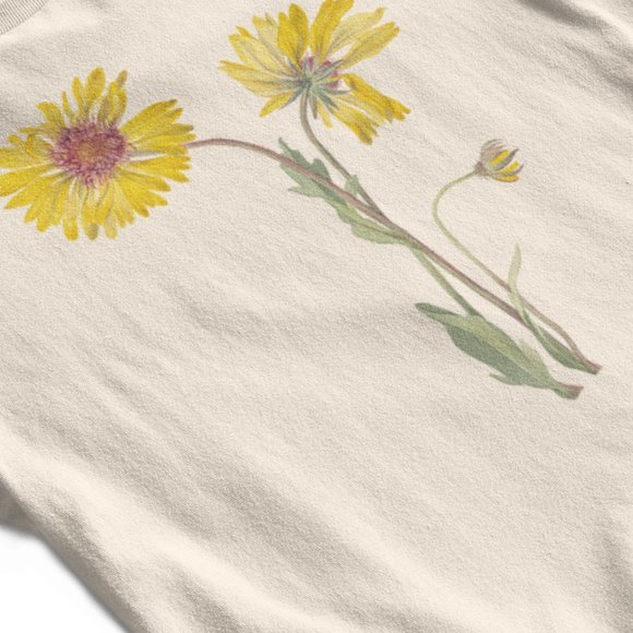 Common Gaillardia Vintage Floral Print Long Sleeve Graphic Tee T-shirt S M L XL - Picture 5 of 6